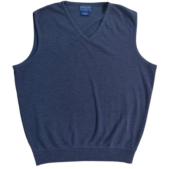 Pendleton Other - Pendleton Mens Blue 100% Merino Wool V-Neck Sweater Vest Size L RN 29685
